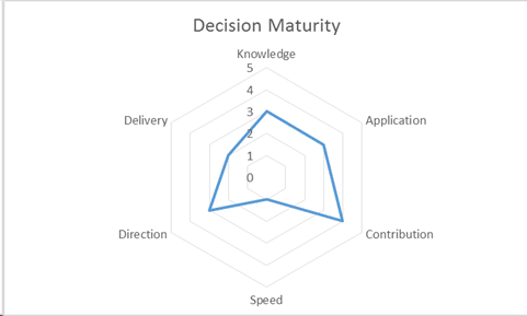 A spider diagram of decision maturity scores